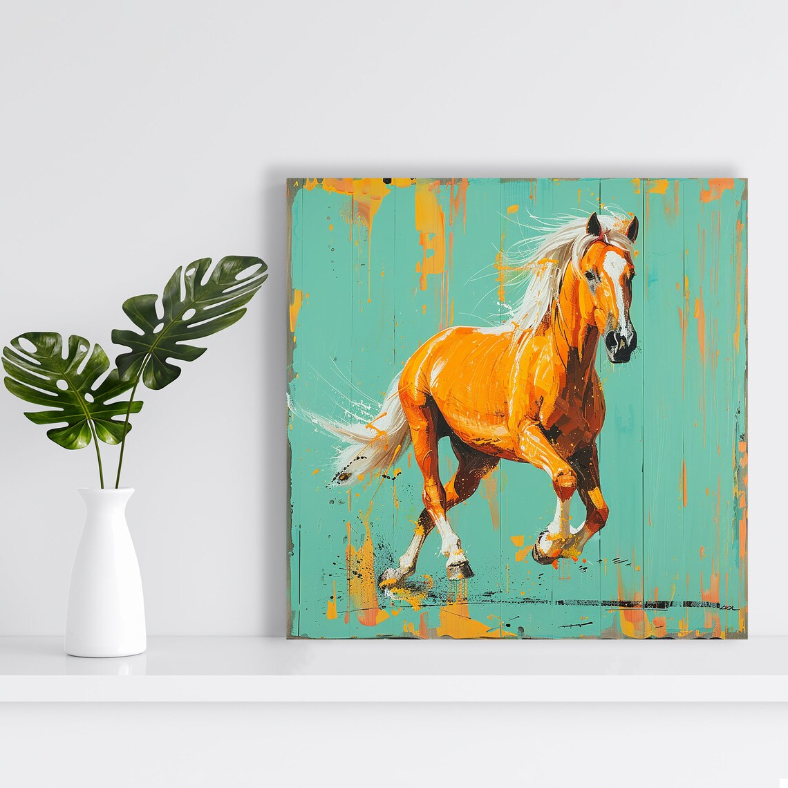 Horse Art Print, Contemporary Bohemian Rustic Decor - Image 2