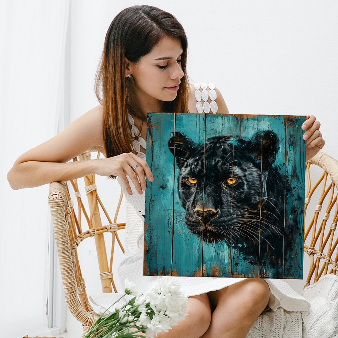 Panther Art Print, Contemporary Rustic Wall Decor - Image 3