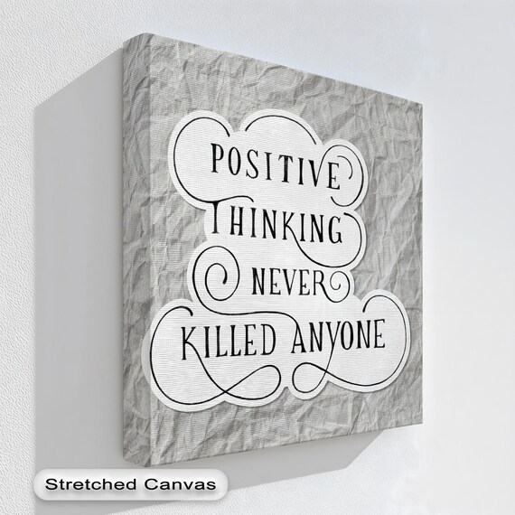 Motivational Quote Canvas Black White Positive Thinking Wall Art