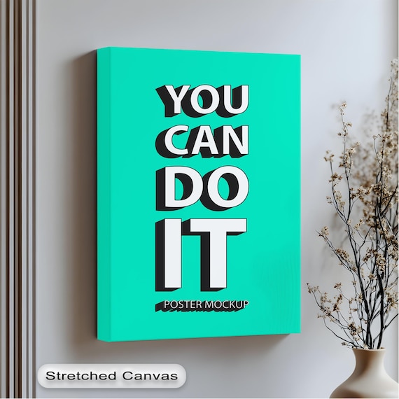 You Can Do It Bold Teal Black White Modern Typography Quote Poster