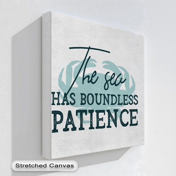 Coastal Crab Print The Sea Has Boundless Patience Floating Frame