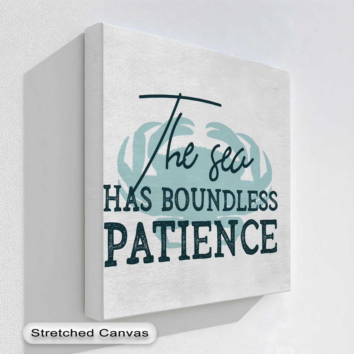 Coastal Crab Print The Sea Has Boundless Patience Floating Frame