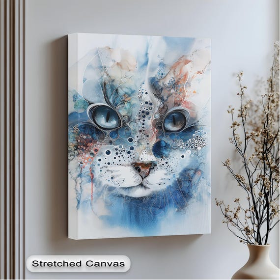 Abstract Cat Modern Wall Art Print