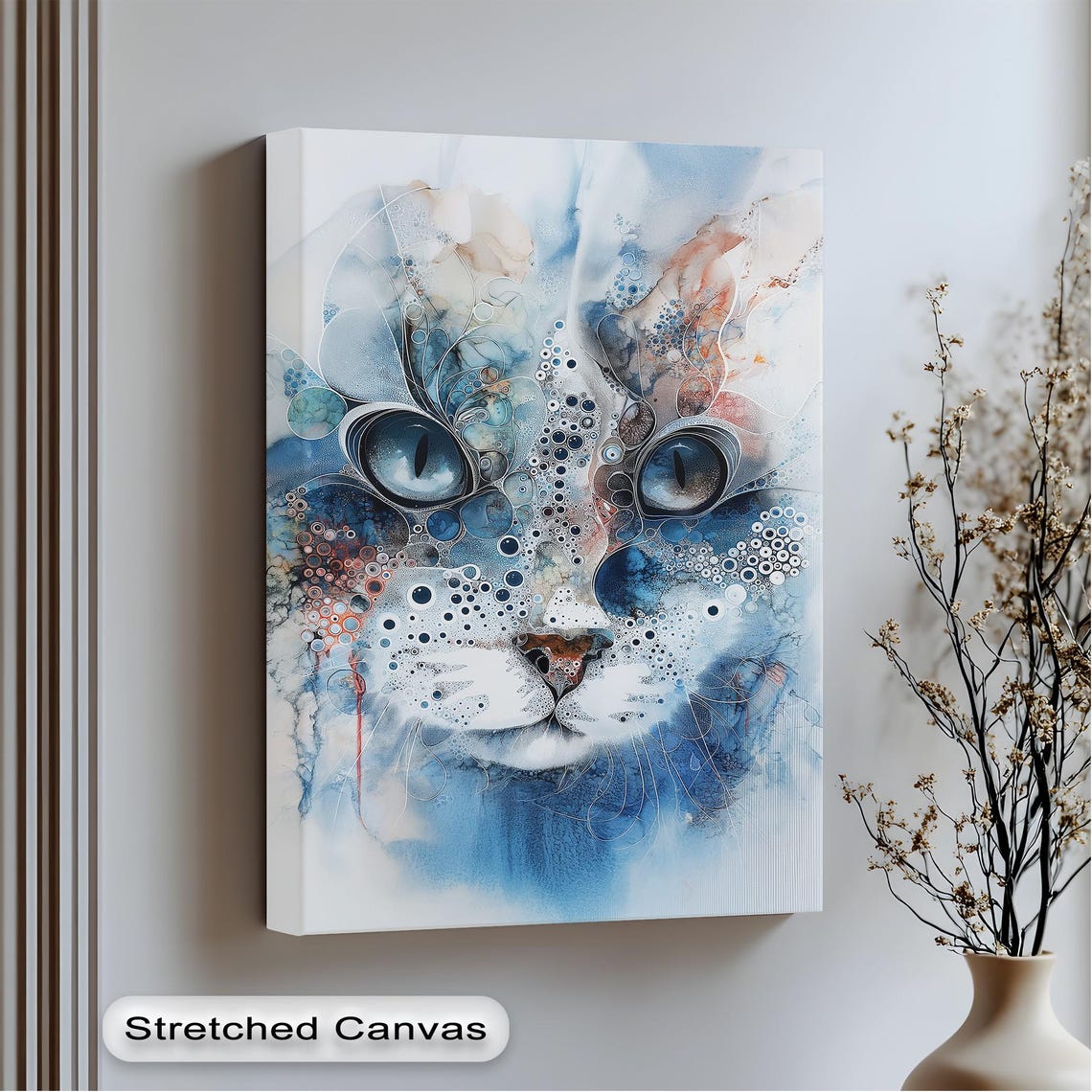 Abstract Cat Modern Wall Art Print