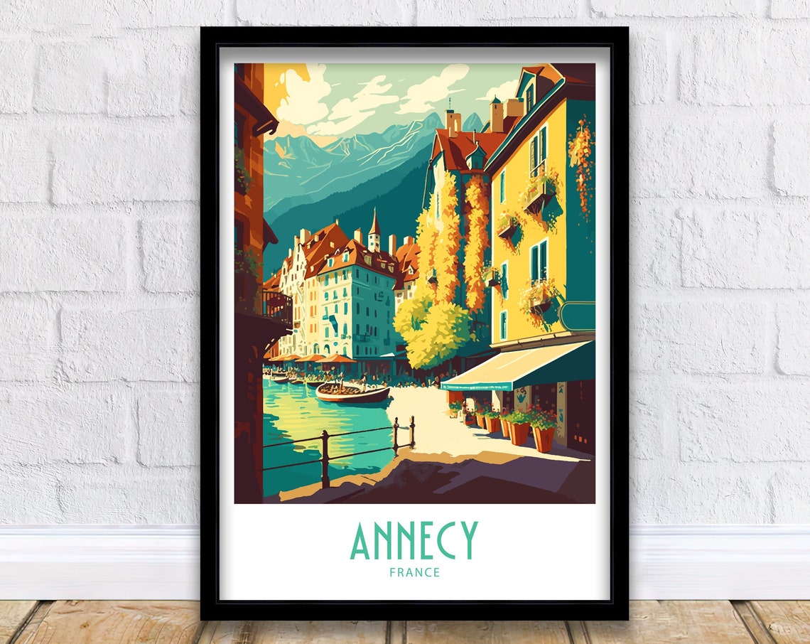 Annecy Travel Print Annecy Poster Home Dcor Annecy France Art Print Annecy France Room Print Annecy France Wall Decor Annecy France Gift