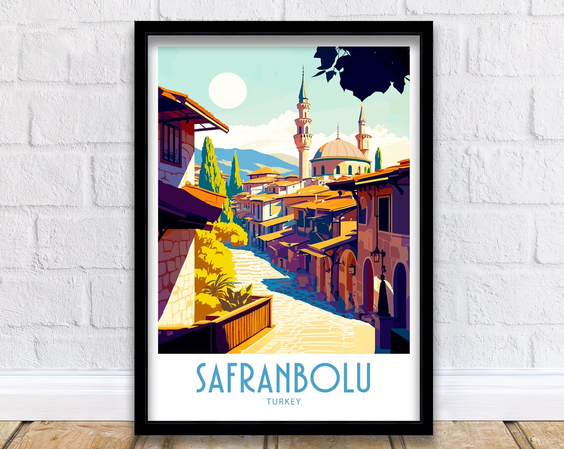 Safranbolu Turkey Ottoman Old Town Street Vintage Travel Poster