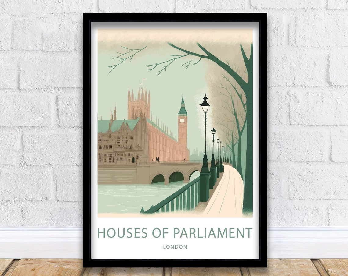 Houses Of Parliament Travel Print Wall Art Houses Of Parliament Travel Poster Gift Houses Of Parliament Scenic Wall Art Big Ben Travel Print