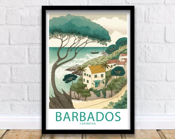 Barbados Caribbean Travel Print Wall Art Barbados Travel Poster Gift For Barbados Caribbean Scenery Wall Art Barbados Gift Wall Art Barbados