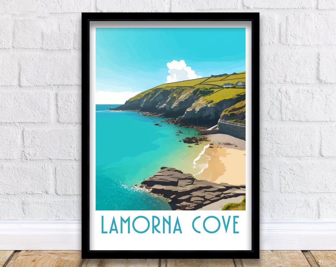 Lamorna Cornwall Travel Poster, Place-Inspired Art
