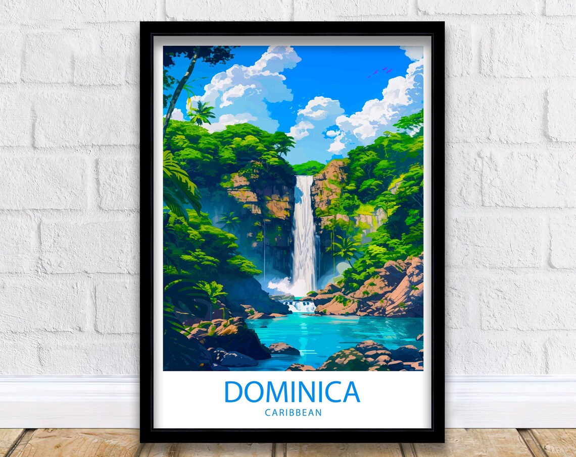 Dominica Caribbean Trafalgar Falls Rainforest Waterfall Poster - Image 6