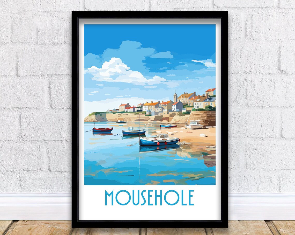 Mousehole Cornwall Travel Poster, Place-Name Art Print