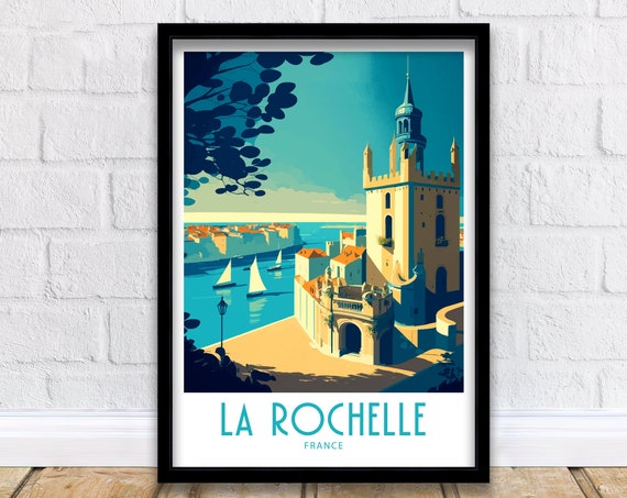 La Rochelle France Travel Poster, Place Wall Art