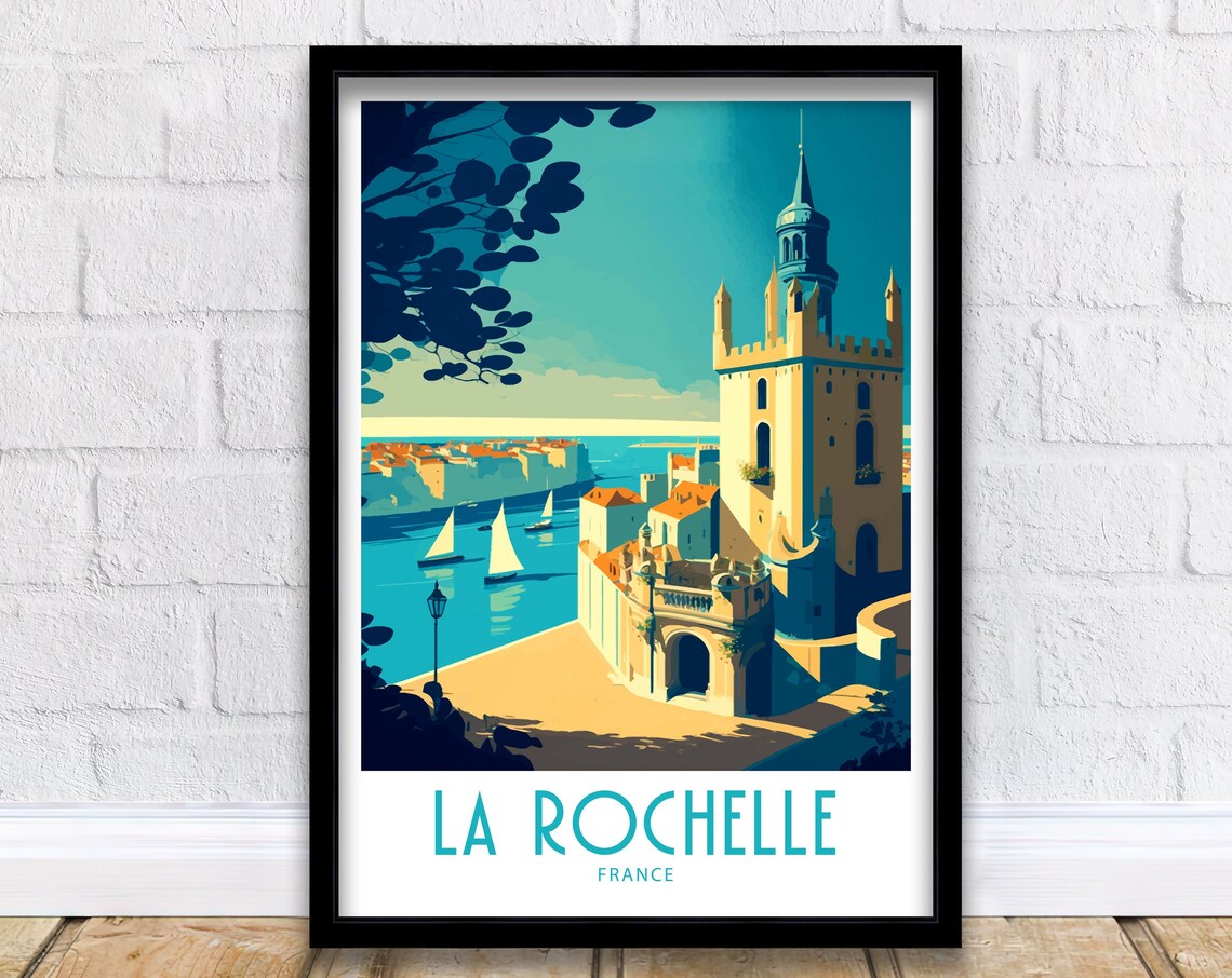 La Rochelle France Travel Poster, Place Wall Art