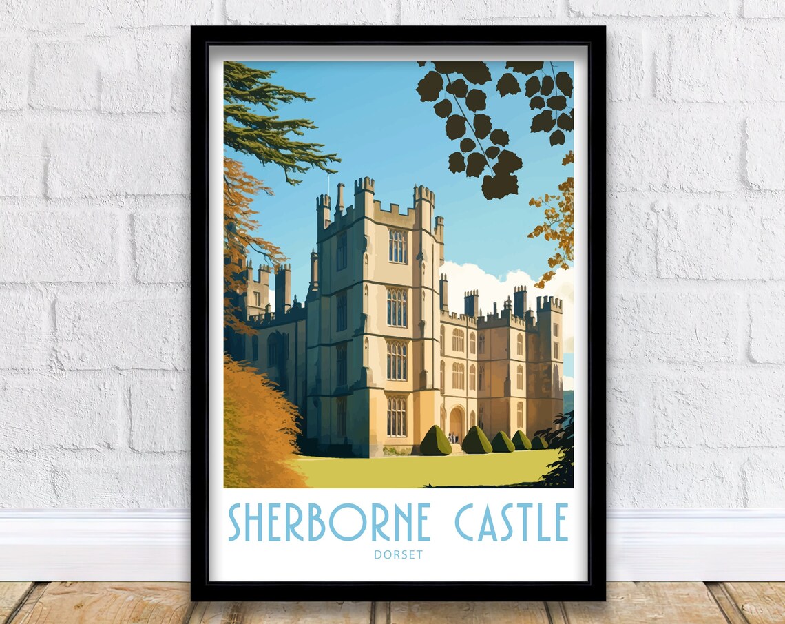Sherborne Castle Travel Print, Dorset Landmark