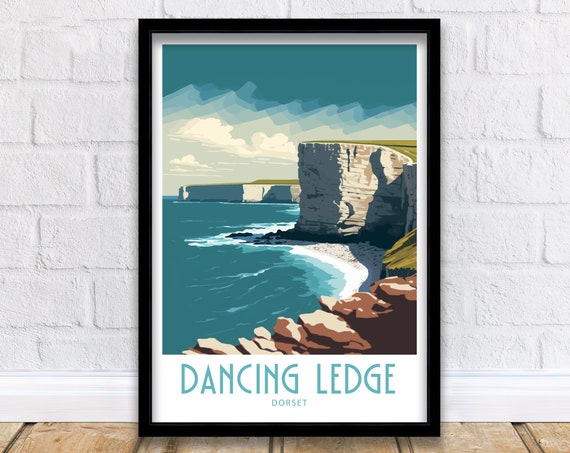 Dancing Ledge Travel Print Dancing Ledge Home Dcor Dancing Ledge Dorset Art Print Dancing Ledge Room Print For Dancing Ledge Scenic Poster