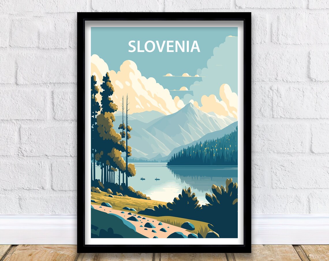 Slovenia Travel Poster, Europe Wall Art Print