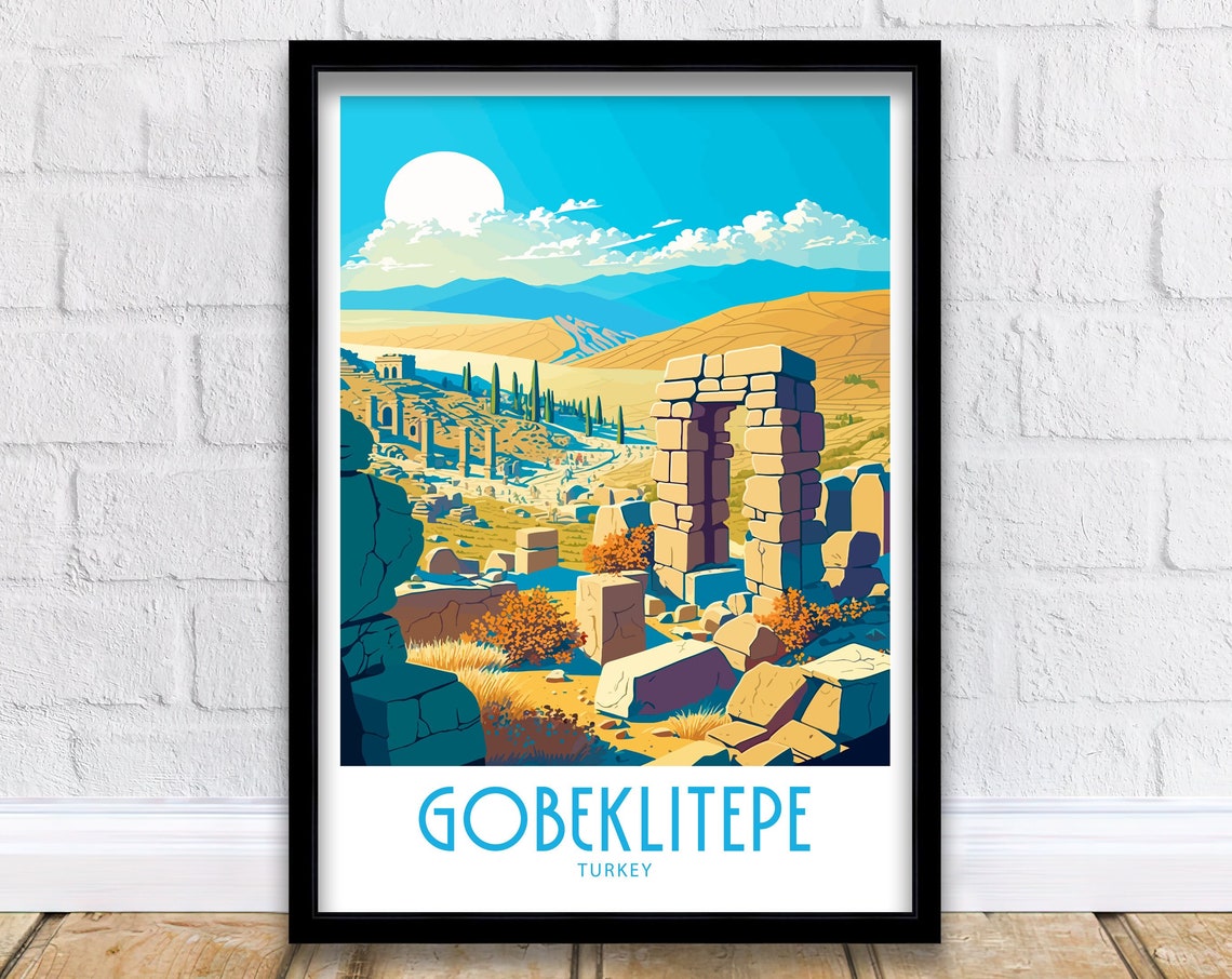 Gobekli Tepe Turkey Ancient Stone Ruins Vintage Travel Poster