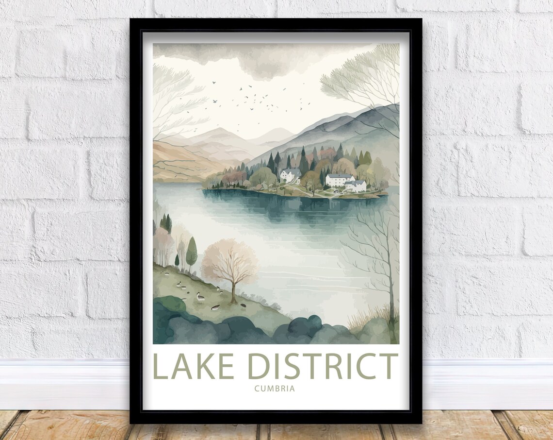 Lake District Travel Poster, Place-Inspired Art Print