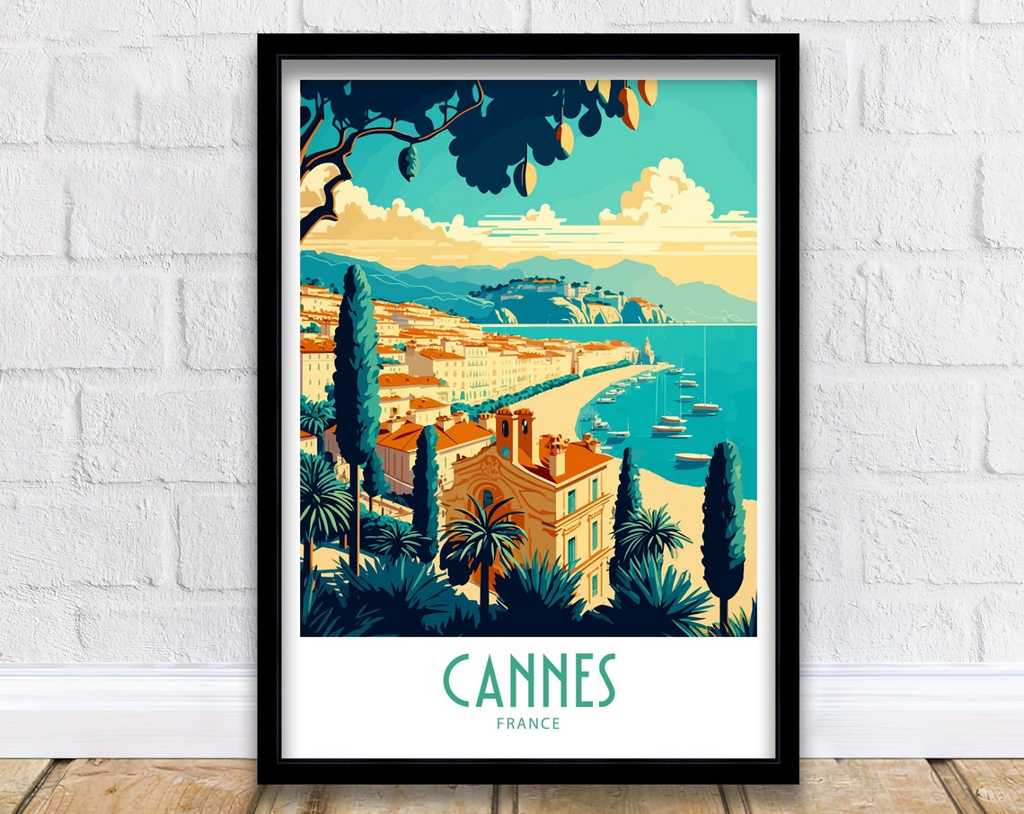 Cannes Travel Print Cannes France Poster Home Dcor Cannes France Art Print Cannes French Room Print Cannes France Wall Decor Cannes Gift