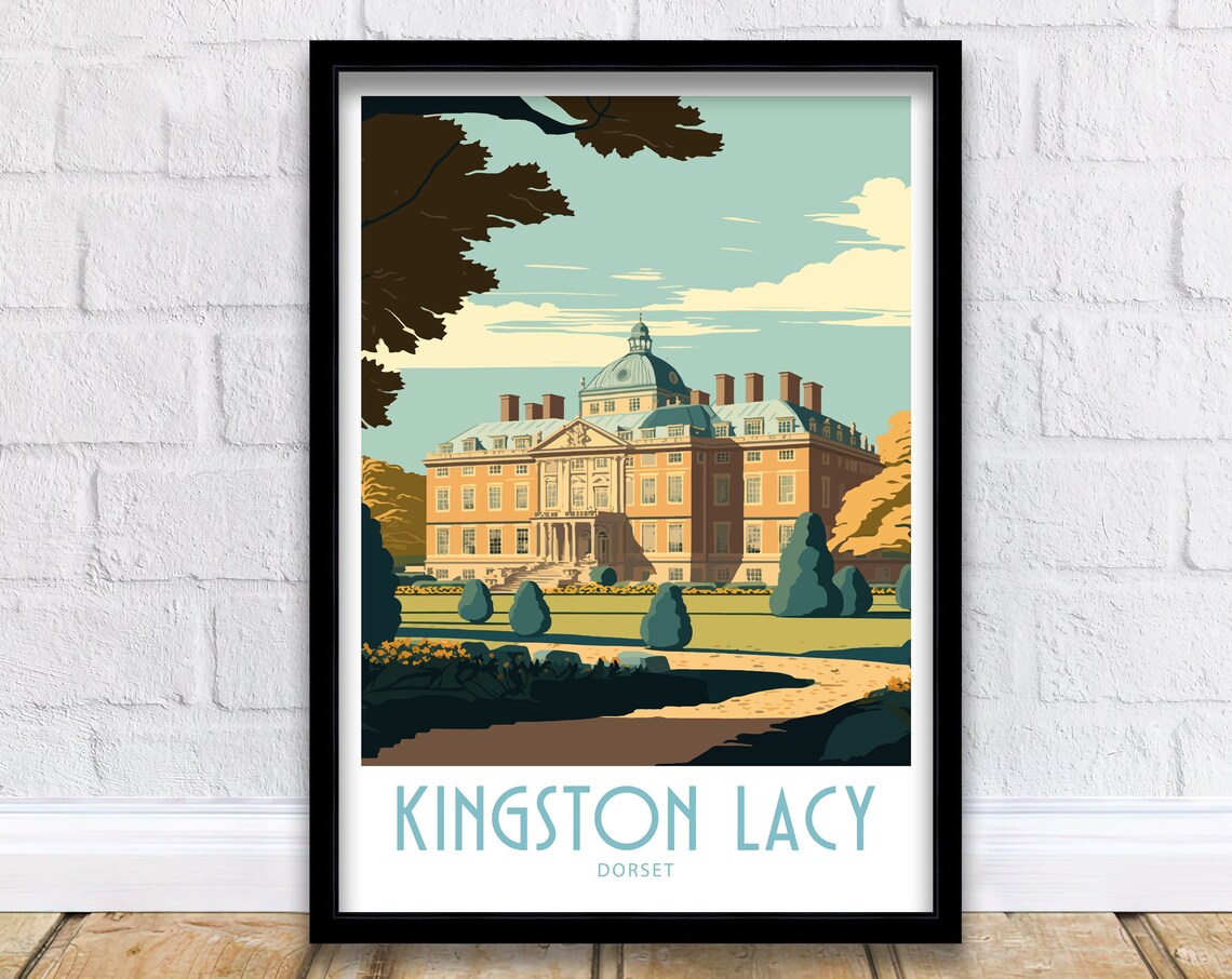 Kingston Lacy Travel Poster, Dorset Scenic View