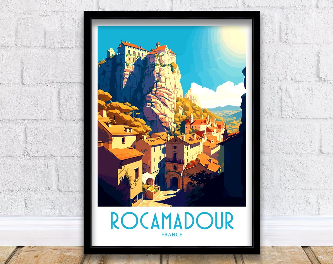 Rocamadour Travel Print Rocamadour France Poster Home Dcor Rocamadour France Art Print Rocamadour France Room Rocamadour France