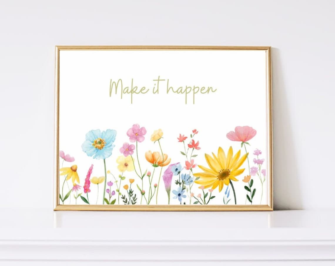 Custom Quote Wall Art Text Print, Flower Poem Verse