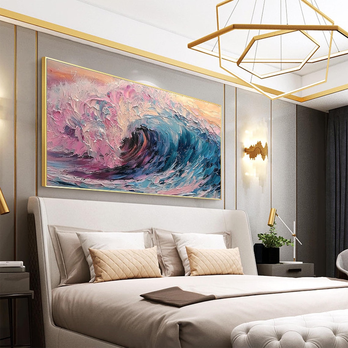Ocean Wave Oil-Painting-Style Art Print, Coastal Decor - Image 4