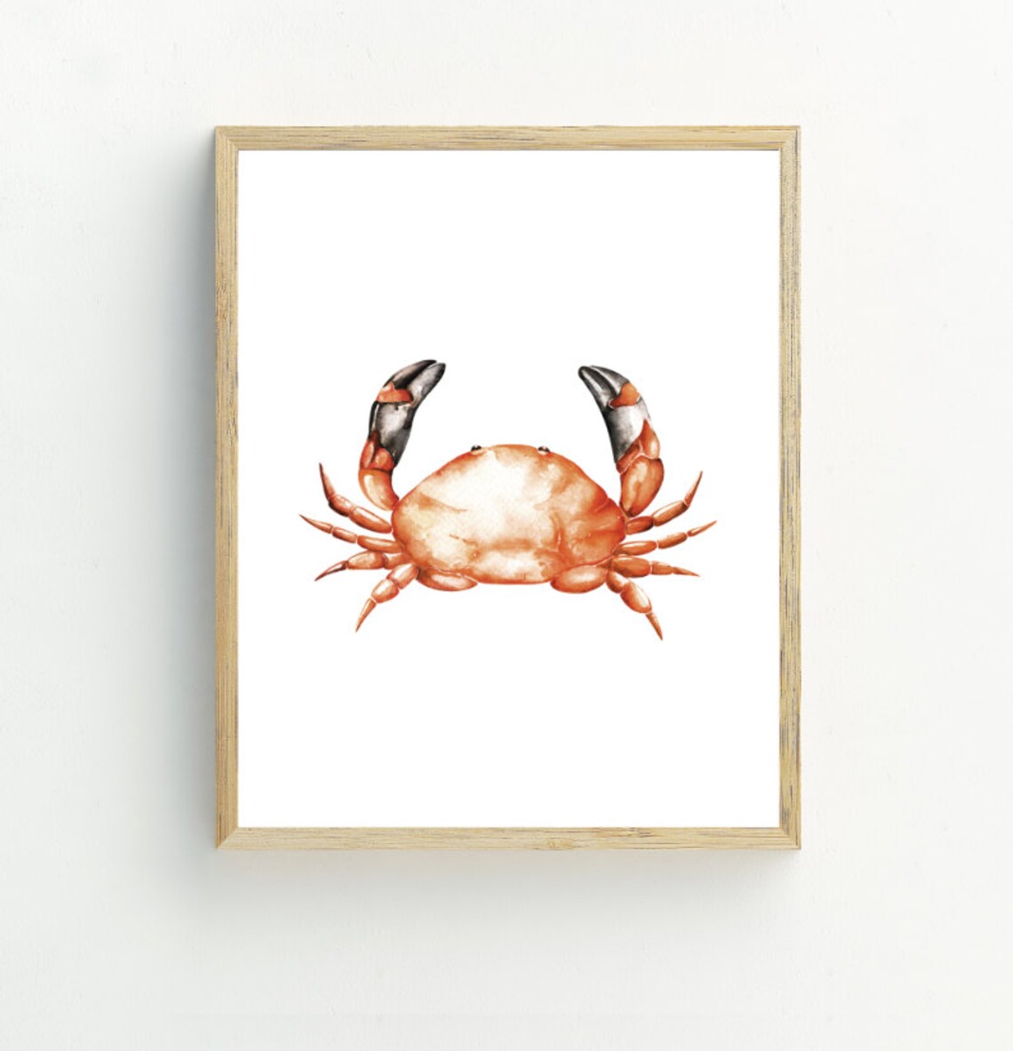 Crab Watercolor Minimalist Beach Decor Art Print