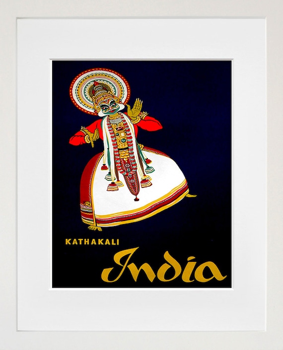 India Art Indian Travel Poster Kathakali Print Xr396a