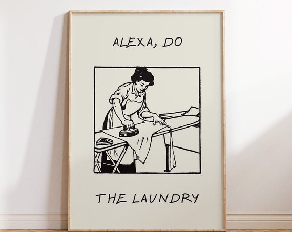 Vintage Laundry Print Funny Laundry Room Poster Minimalist Home Decor Feminine Wall Art Laundry Room Decor 1 Print