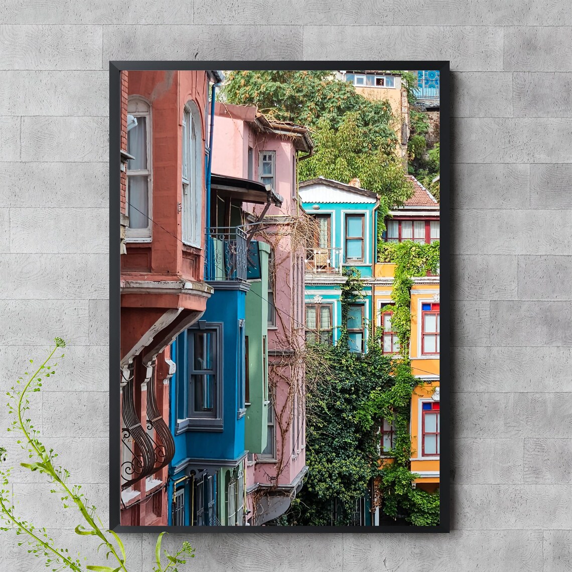 Balat Istanbul Colorful Historic Houses Boho Travel Photography Poster