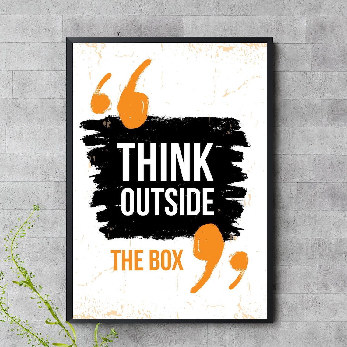 Think Outside The Box Quote Poster Bold Motivational Wall Art Typography