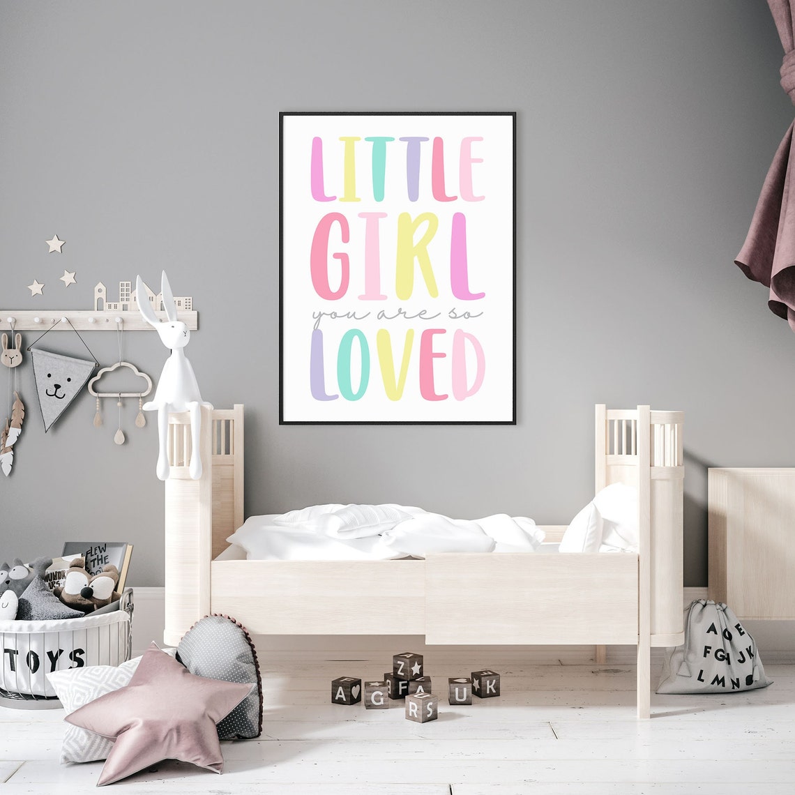 Little Girl You Are So Loved Baby Girl Nursery Art Pink Nursery Dcor Nursery Wall Art Girl Toddler Room Dcor Girl Playroom Wall Dcor - Image 2