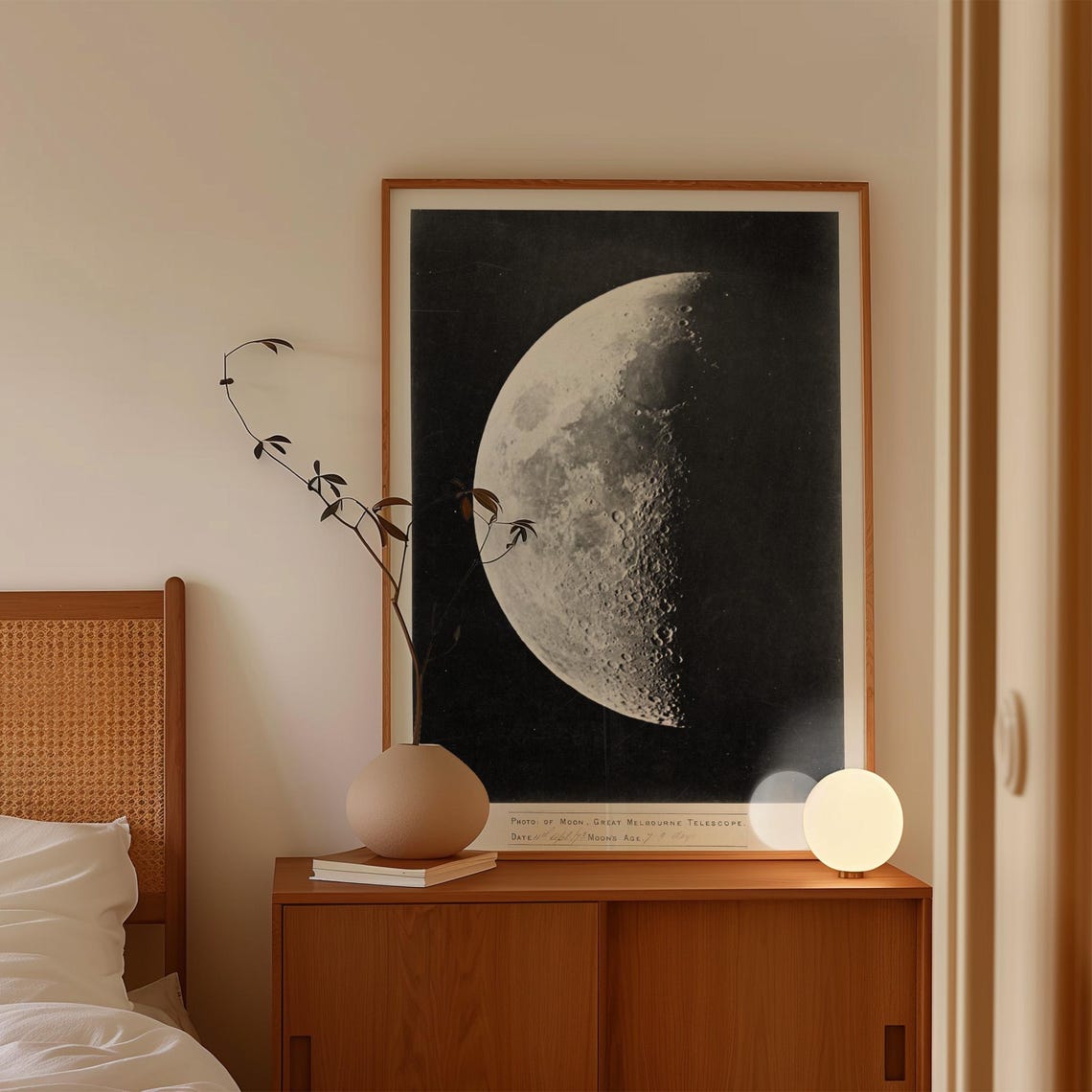 Great Melbourne Telescope Vintage Moon Photo Half Moon Lunar Poster - Image 4