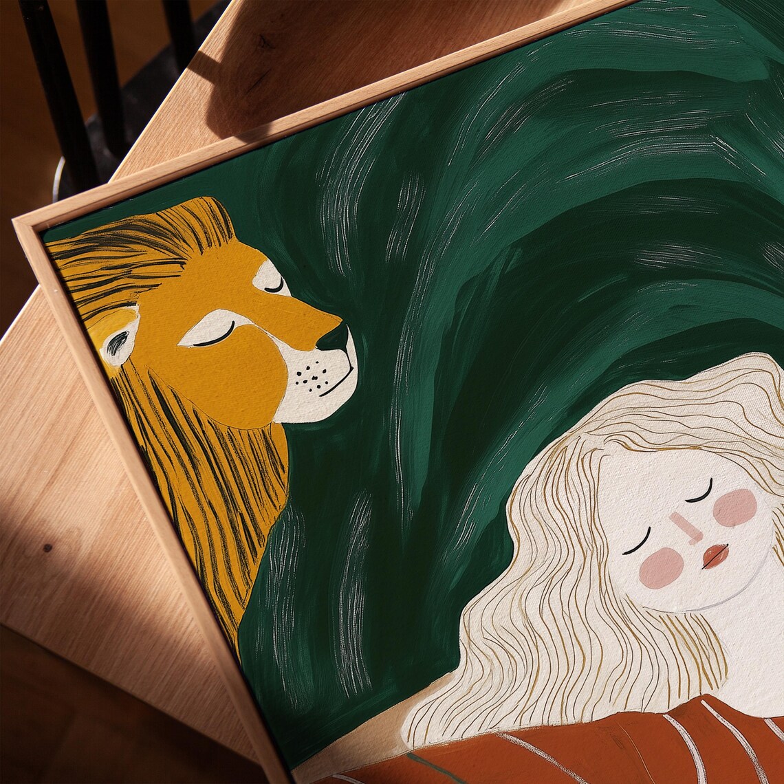 Woman And Lion, Minimalist Surreal Portrait - Image 2