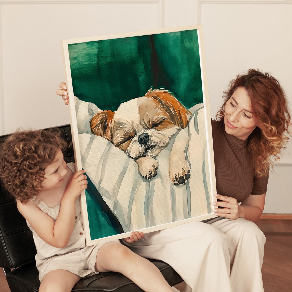 Sleeping Dog Watercolor Shih Tzu Art Print - Image 2