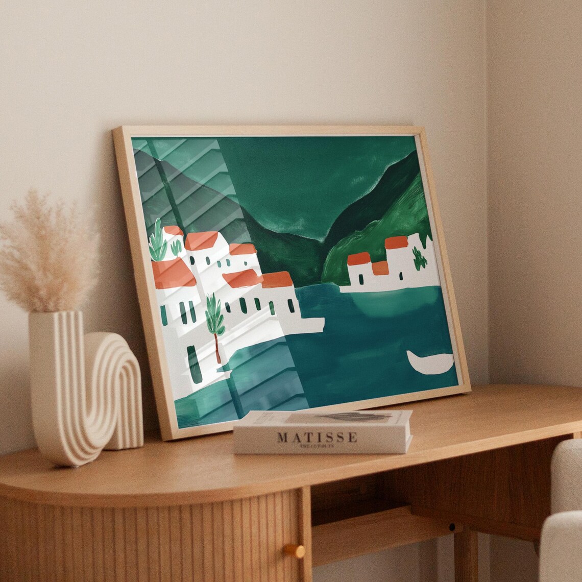 Minimalist Coastal Village, Abstract Landscape Print - Image 6