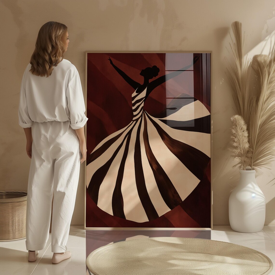 Elegant Dancer Silhouette, Minimalist Movement Illustration - Image 2