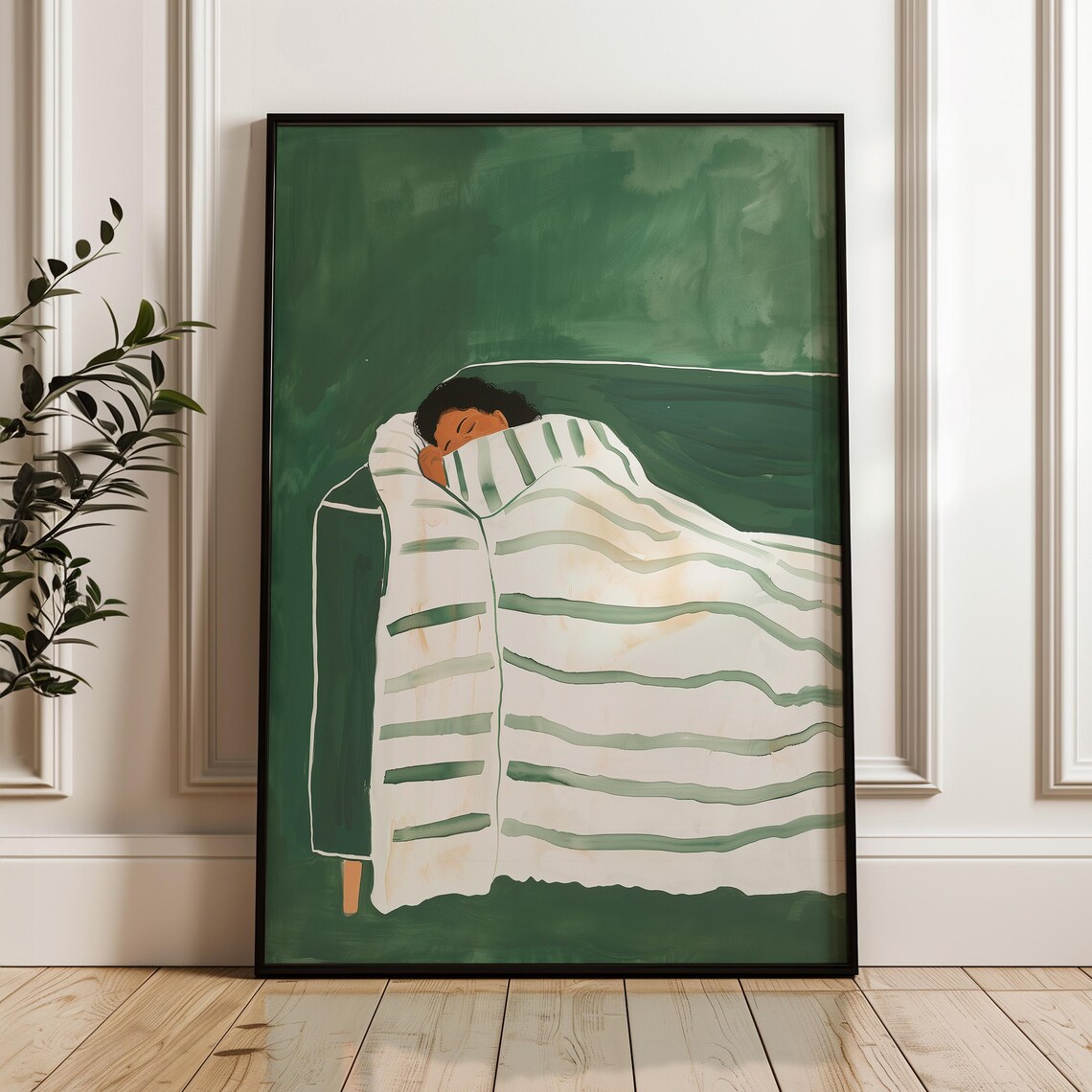 Emerald Green Abstract People Contemporary Wall Art Print