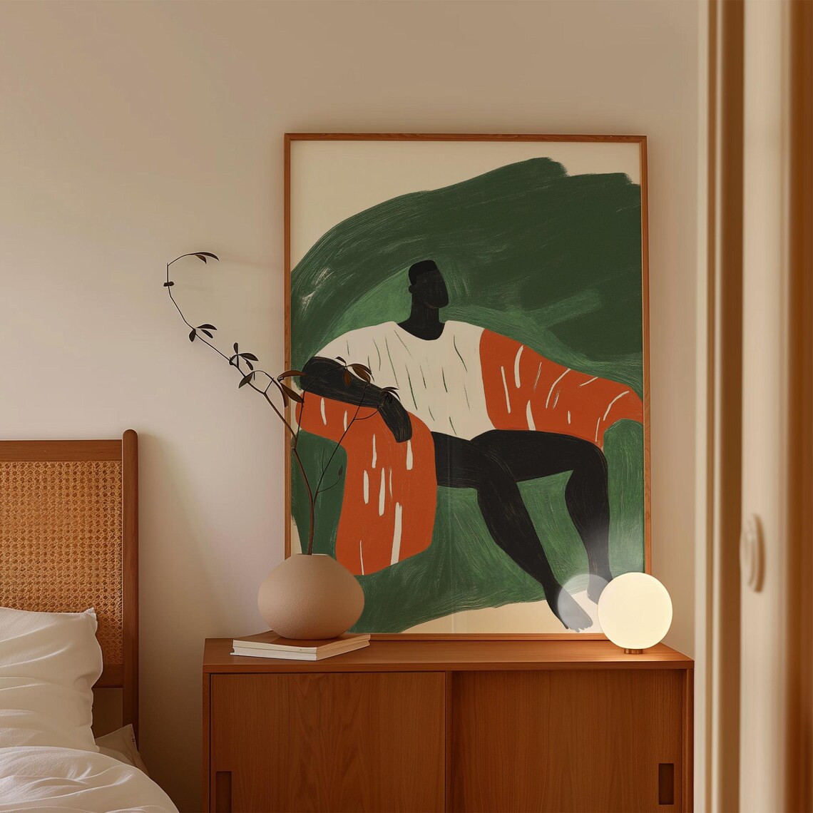 Modern Minimalist Man Print, Abstract Seated Figure - Image 5