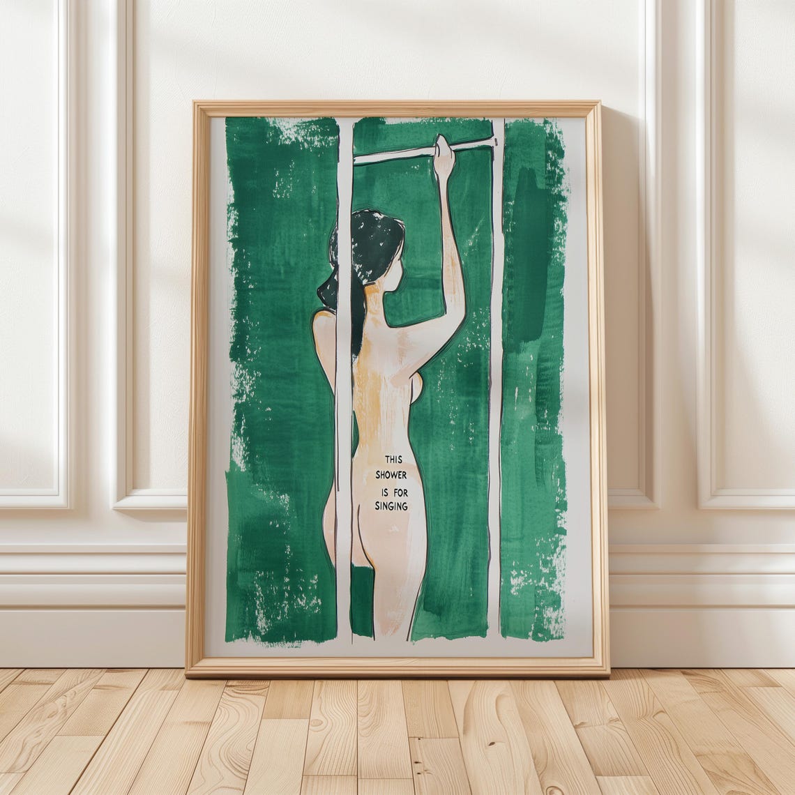 This Shower Is for Singing Funny Bathroom Wall Quote Art Poster - Image 4