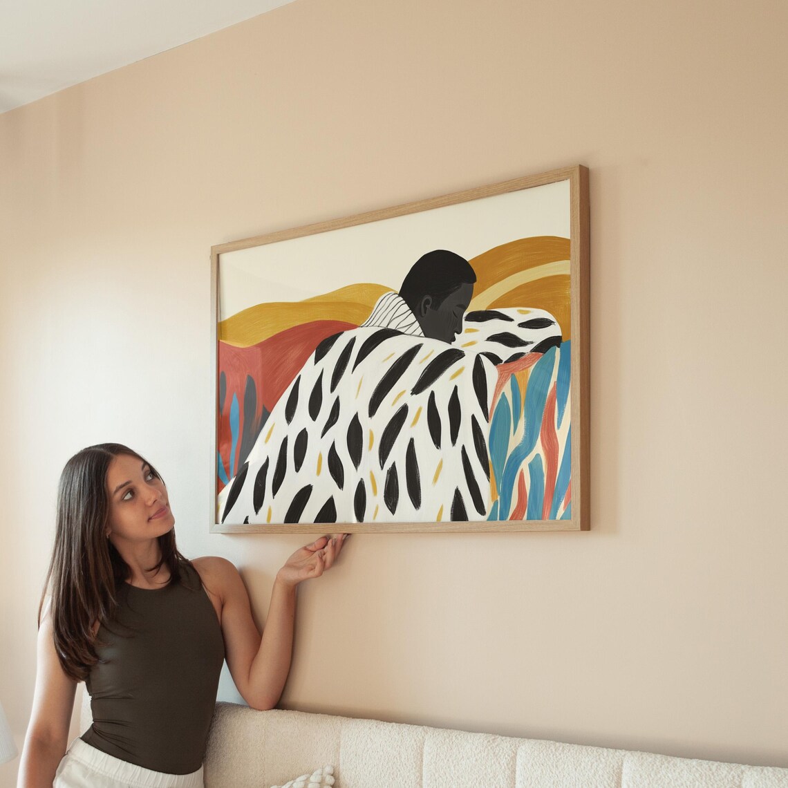 Abstract Portrait Art Print, Minimalist Black and White - Image 4