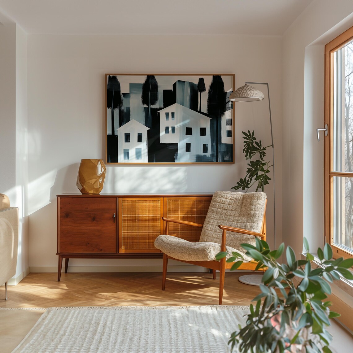 Modern Minimalist Cityscape, Abstract Urban Art Print - Image 5