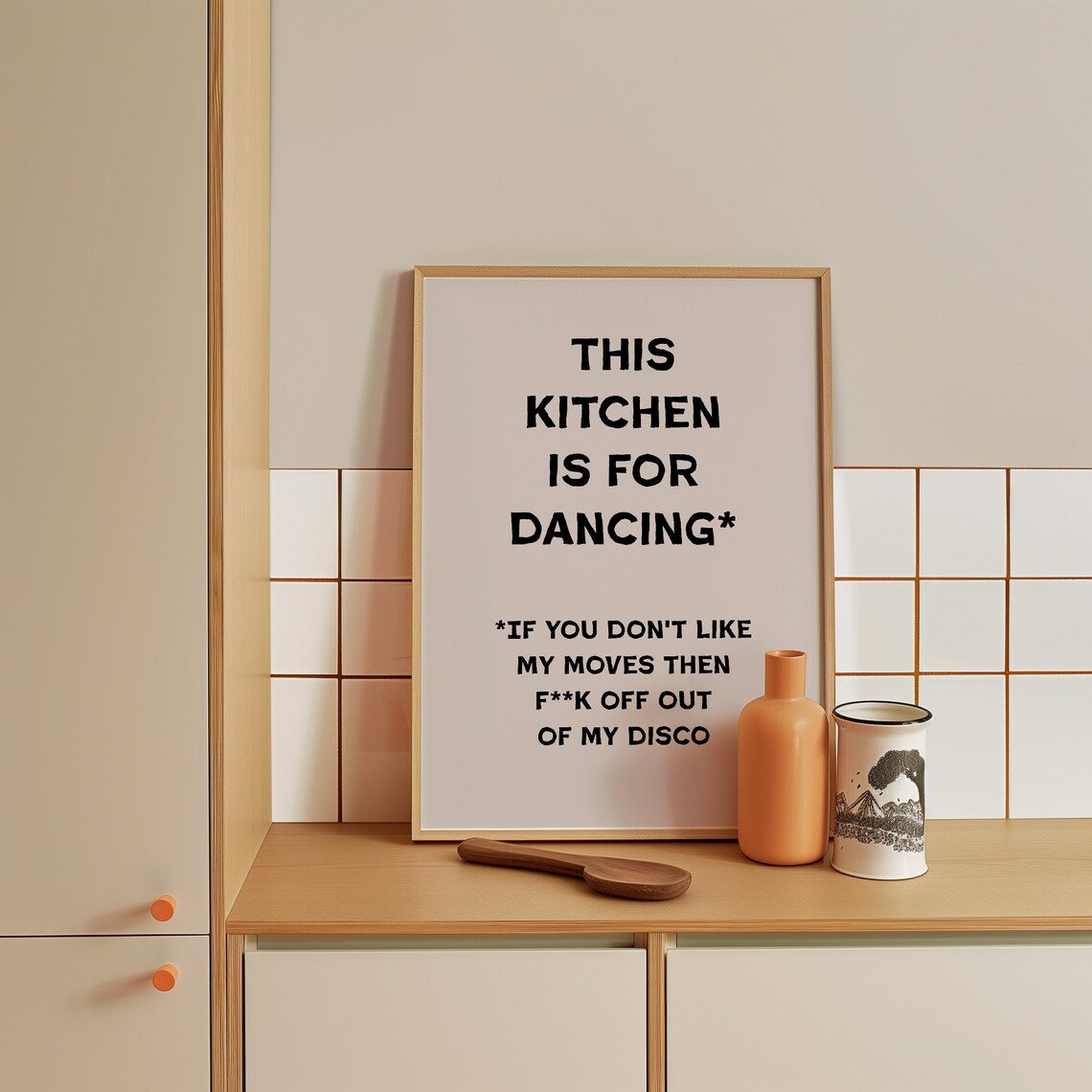 Funny Kitchen Decor Cute Cooking Art Kitchen Wall Art Print Minimalist Typography Print Black And White Chef Art Print - Image 3