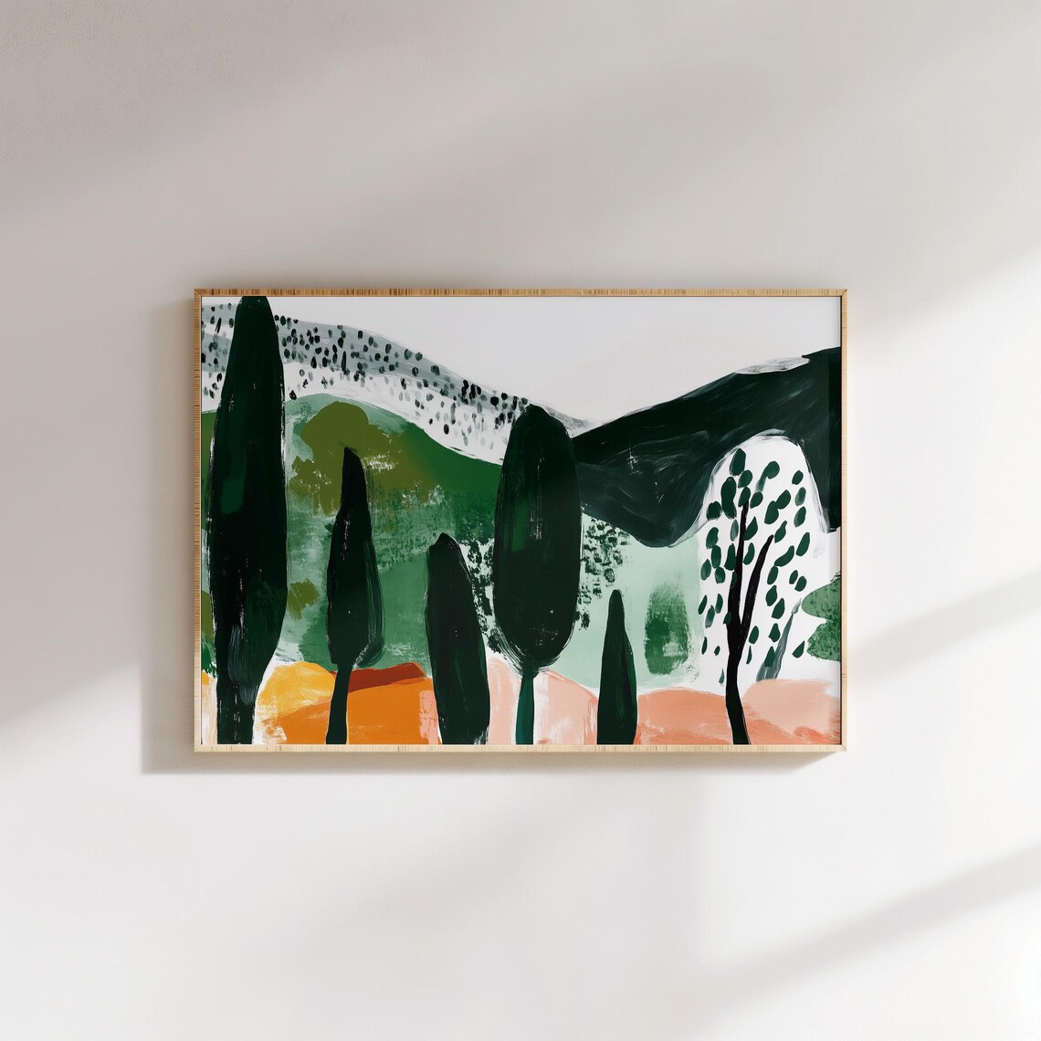 Minimalist Tuscany Landscape, Abstract Cypress Hills - Image 6