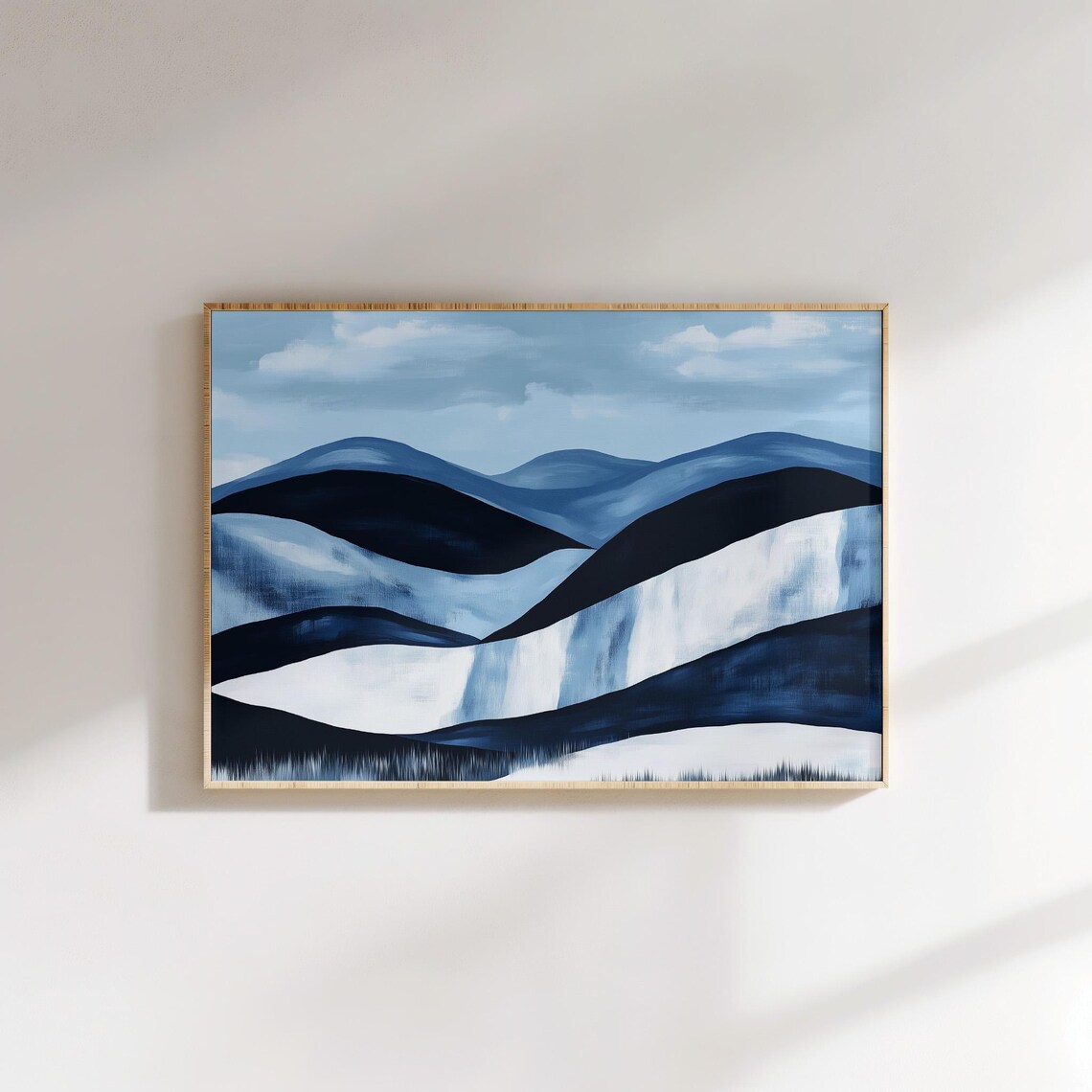 Abstract Mountain Landscape, Minimalist Winter Art Print