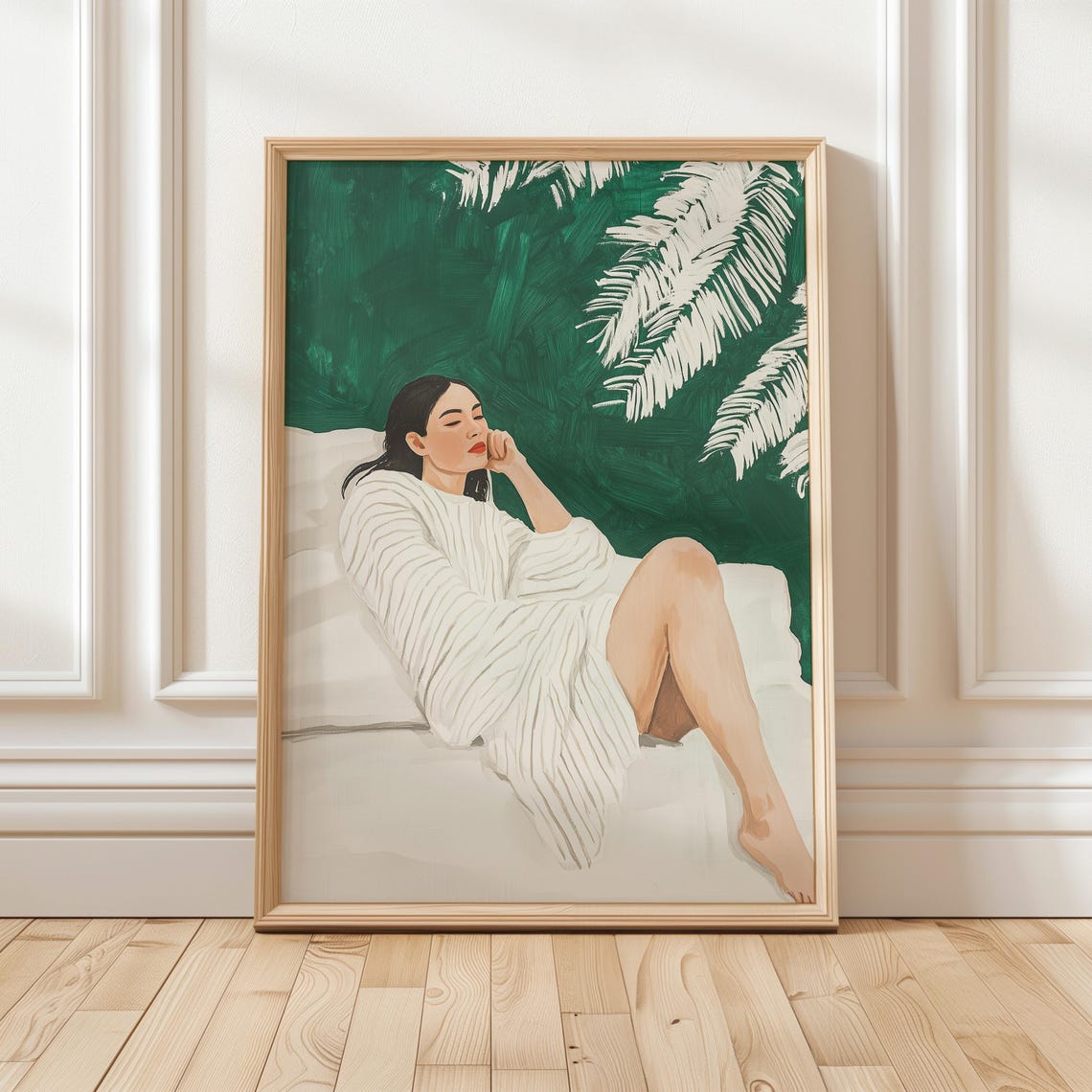 Emerald Green Abstract People Large Bold Contemporary Art Poster
