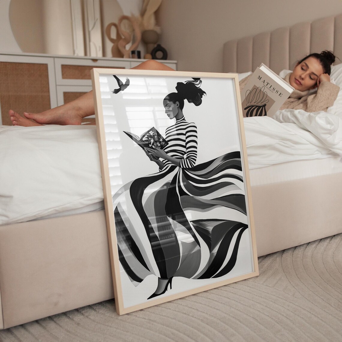 Reading Woman, Modern Witch Minimalist Decor - Image 2