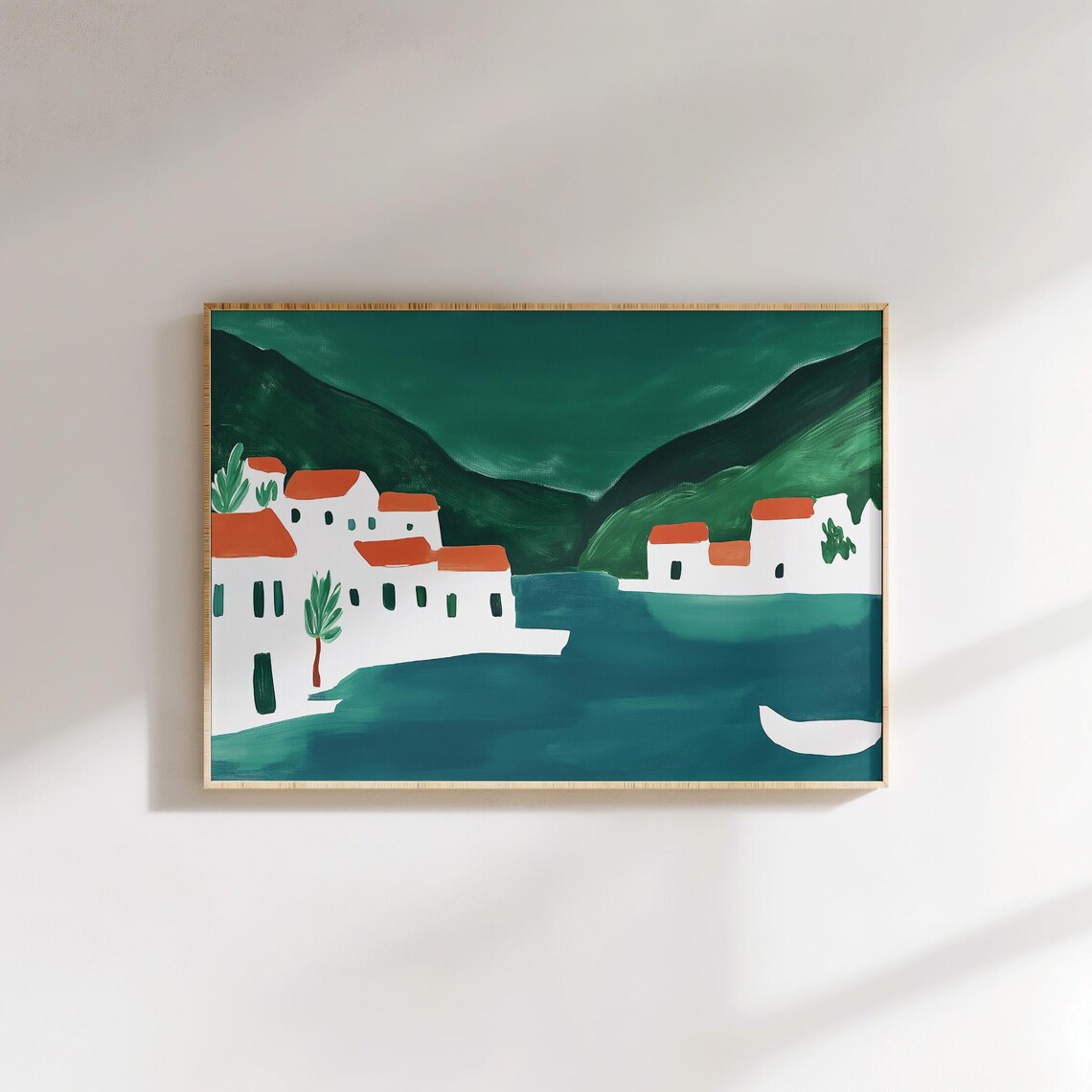 Minimalist Coastal Village, Abstract Landscape Print - Image 5