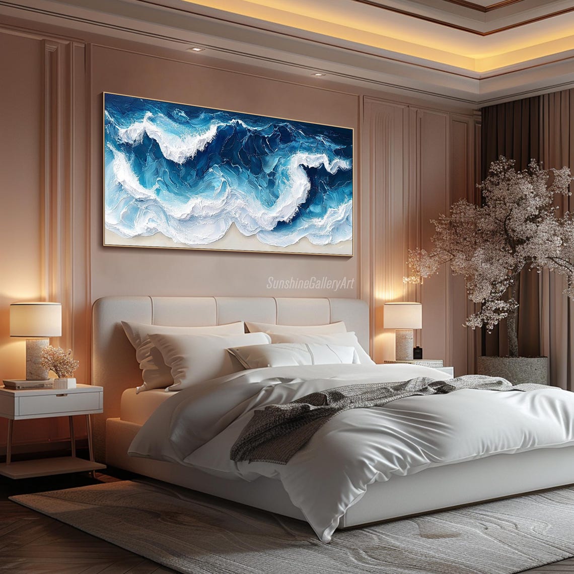 Turquoise Ocean Waves Breaking Over White Sand Shore Art Poster - Image 2